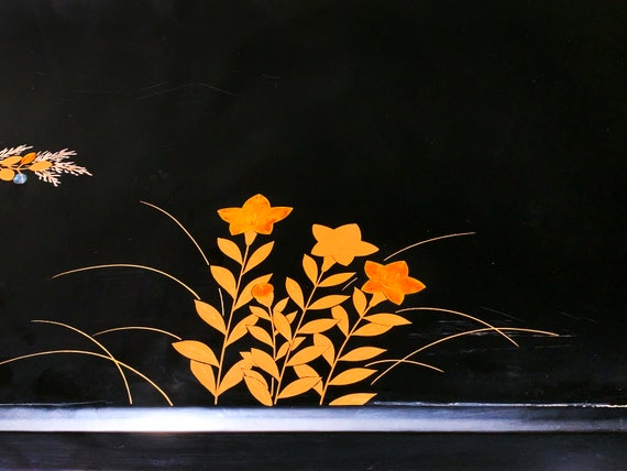 1920's-1930's Signed Large Low Profile Japanese Wakasa Lacquerware