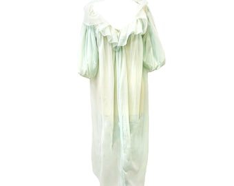 50's/60's Pale Blue Sheer Glam Peignoir Dressing Robe