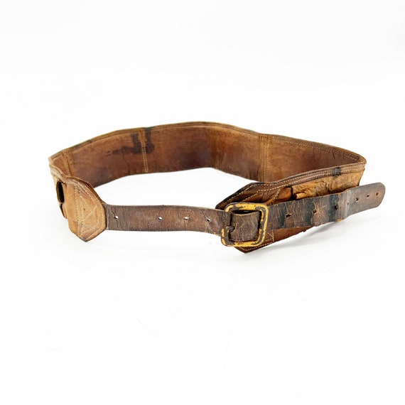 Vintage retro belt| 70s swirly print belt in brown and creame