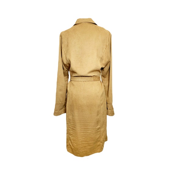 70's Retro Faux Suede, Taupe Brown Shirt Dress - image 3