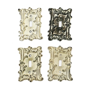 1960's Mid Century Glam Solid Brass Outlet Cover / Light Switch Plates - Set of 4