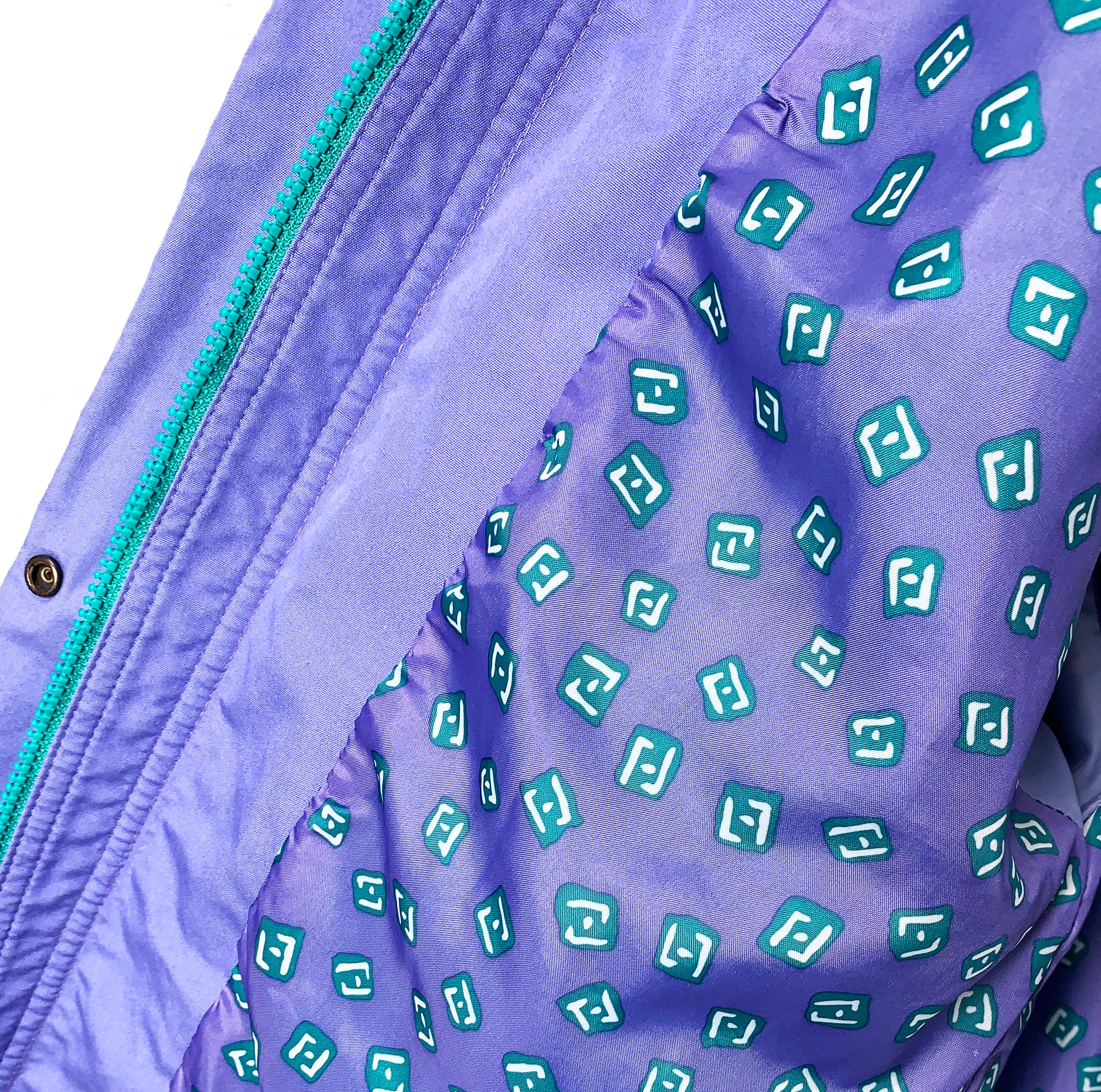 80's/90's London Fog Teal & Purple Parka Jacket W/ Removable and