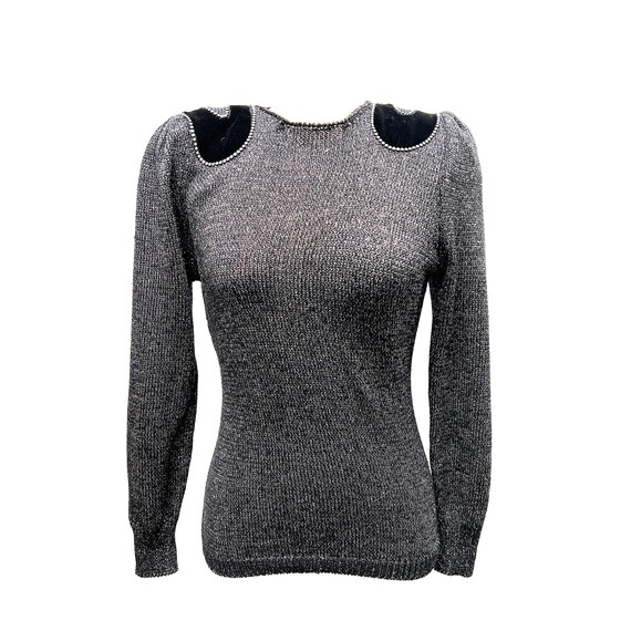 Vintage Nannel Black, Silver, & Bling Glam Formal… - image 1