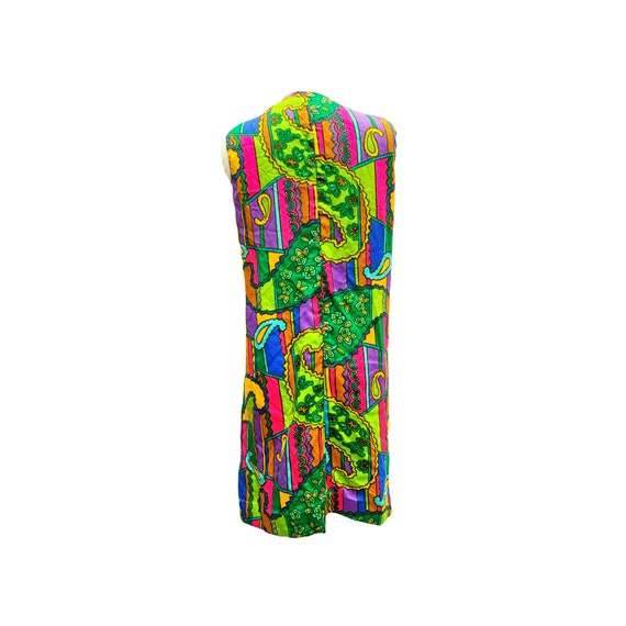 70's Bold Retro Flower Power Long Tunic Vest - image 2