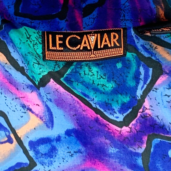 80's/90's Le Caviar Bold Geometric Print Polyeste… - image 4