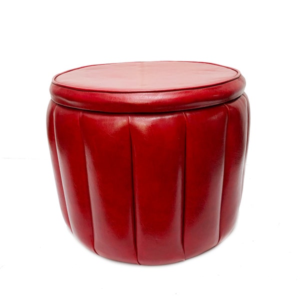 Mid Century Storage Ottoman Etsy