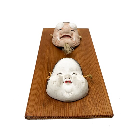Mid-century WWII Authentic Japanese Hakata Uraski Doll Mask Wall