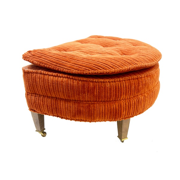 Mid Century Storage Ottoman Etsy