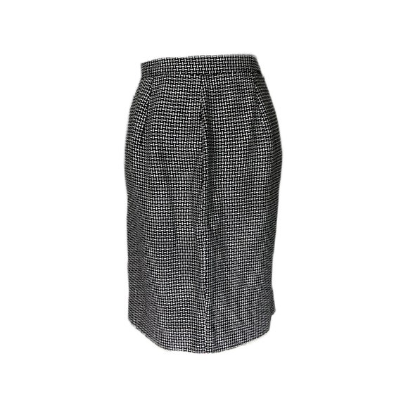 Vintage 90's Black And White Wool Pencil Skirt - image 1