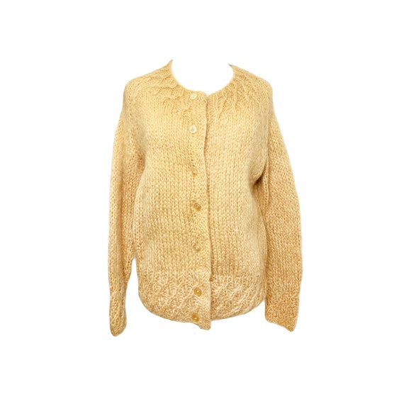 30's/40's Luxe Hand Knit Italian Mohair & Wool Ca… - image 1