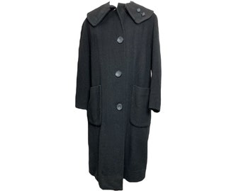 60's/70's Mod Custom Made Black Wool Pea Coat