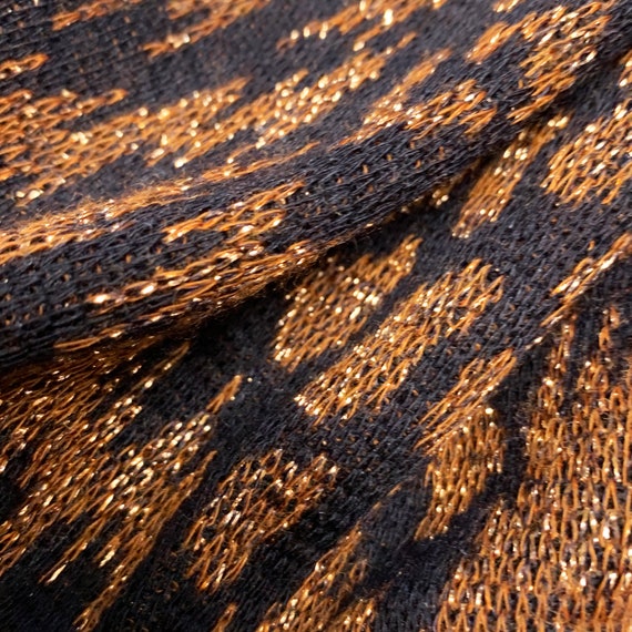 1990’s Pullover Metallic Abstract Animal Print Sw… - image 4