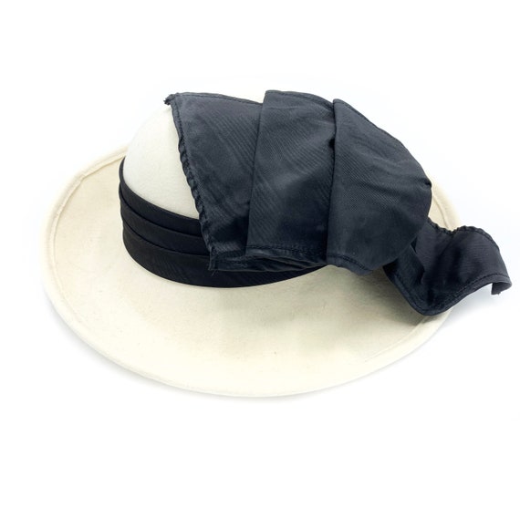 Vintage Sonni San Fransisco White & Black Hat Bri… - image 1