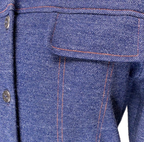 1970's Fuax Denim Button Up Collared Shirt - image 5