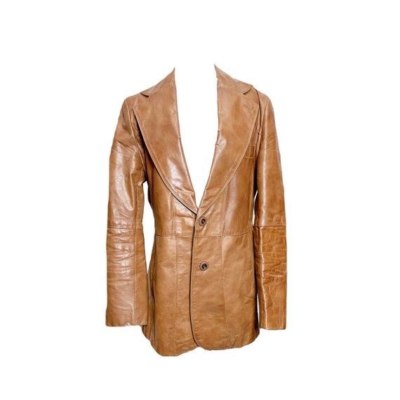 1970's Tailored Luxe Brown Leather Jacket - image 1