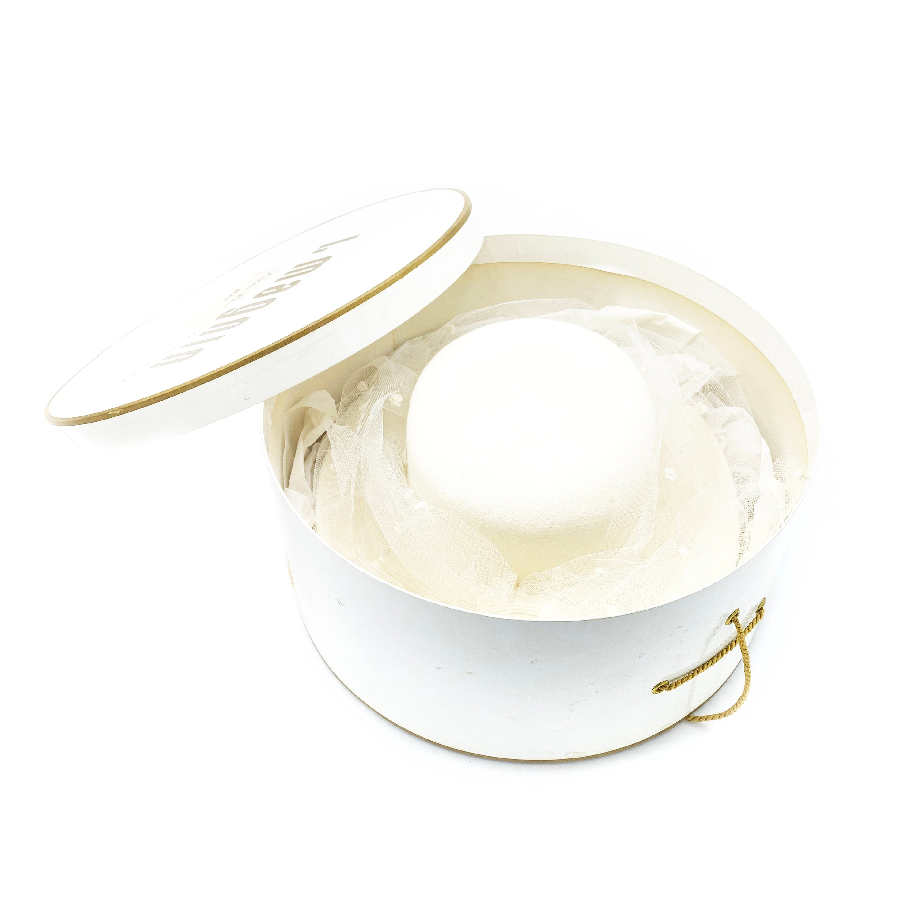 70s/80s Michael Howard Ivory Glam Wool Hat Ladies michael howard wool hat Georgie feathers net Party  main image 2