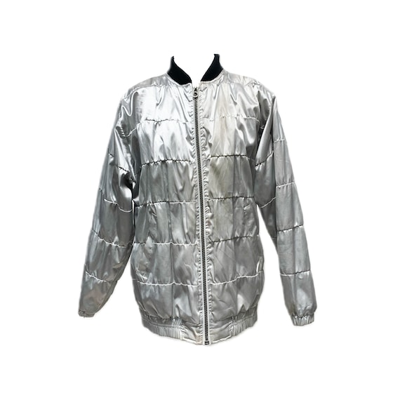 1980’s-1990’s Metallic Silver Light Weight Puffer… - image 1