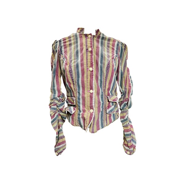 Funky Striped LaROK Tailored Denim Jacket