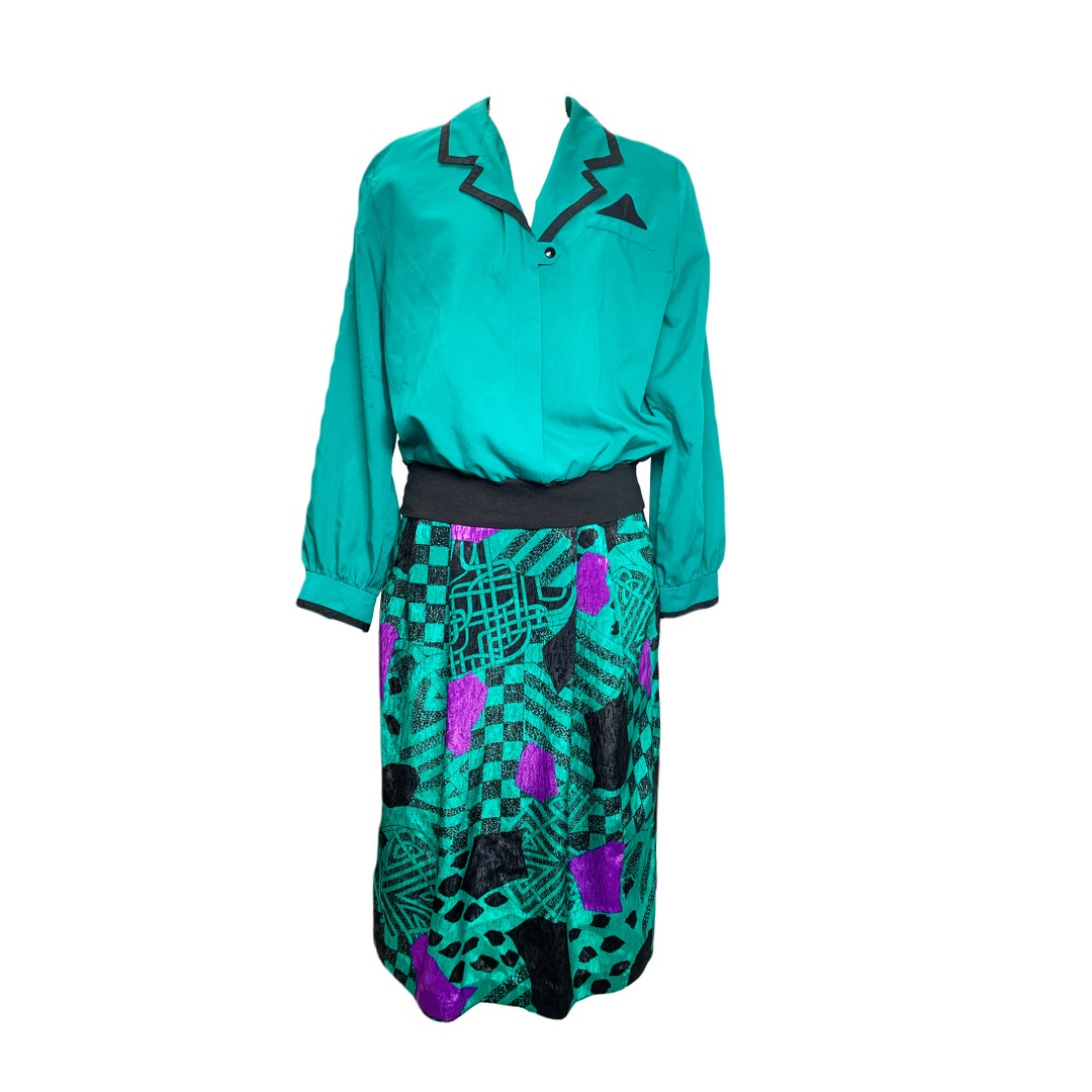 1980s Laura & Jayne Collection Skirt and Blouse Set Etsy