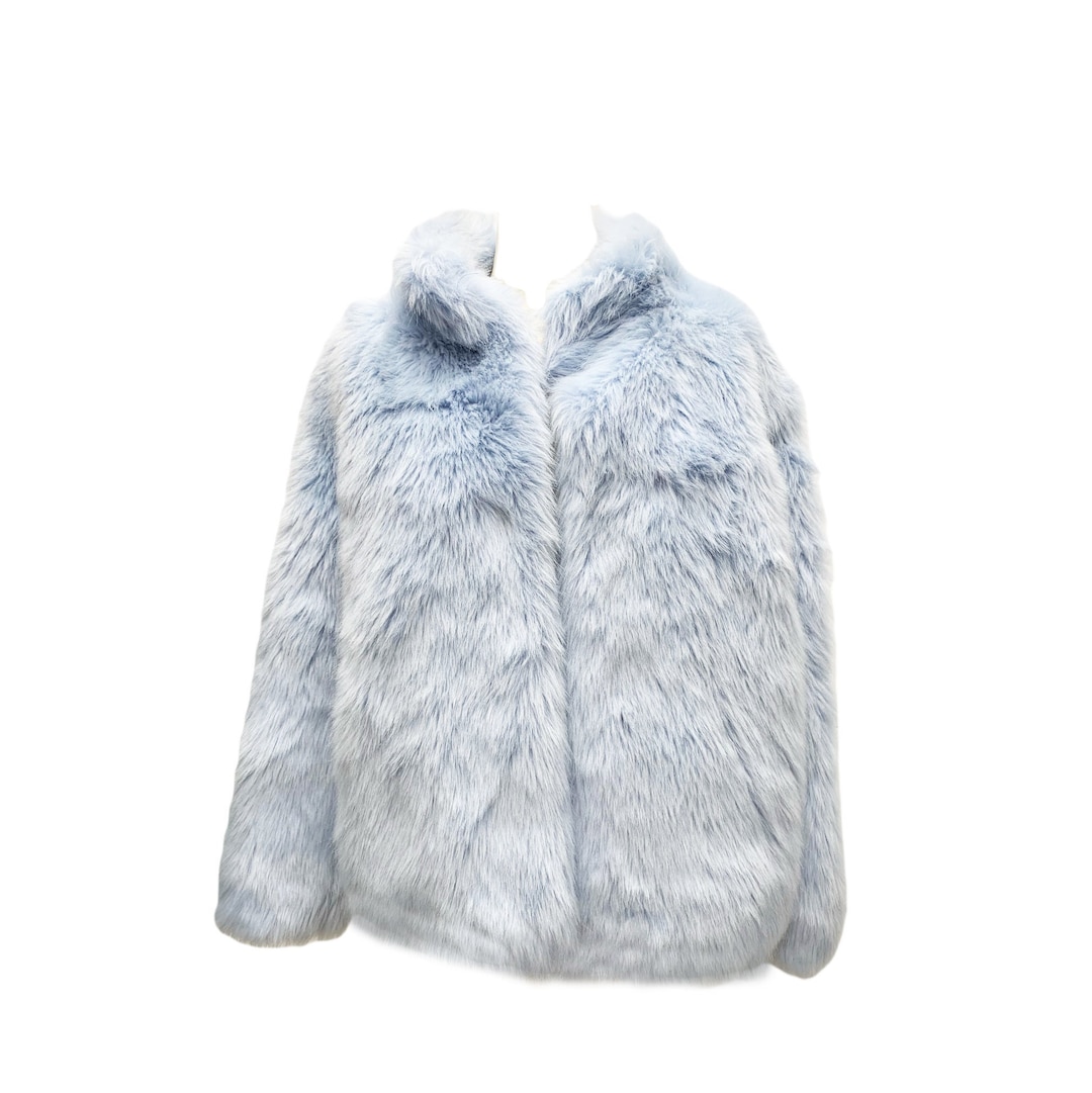 Retro Meshki Baby Blue Faux Fur Statement Coat - Etsy