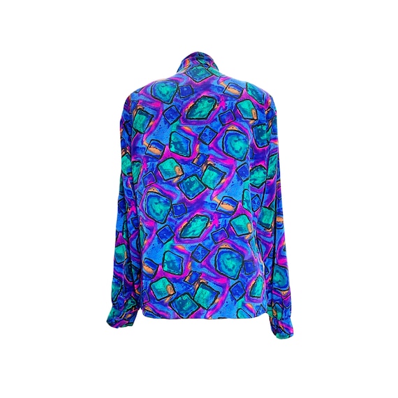 80's/90's Le Caviar Bold Geometric Print Polyeste… - image 3