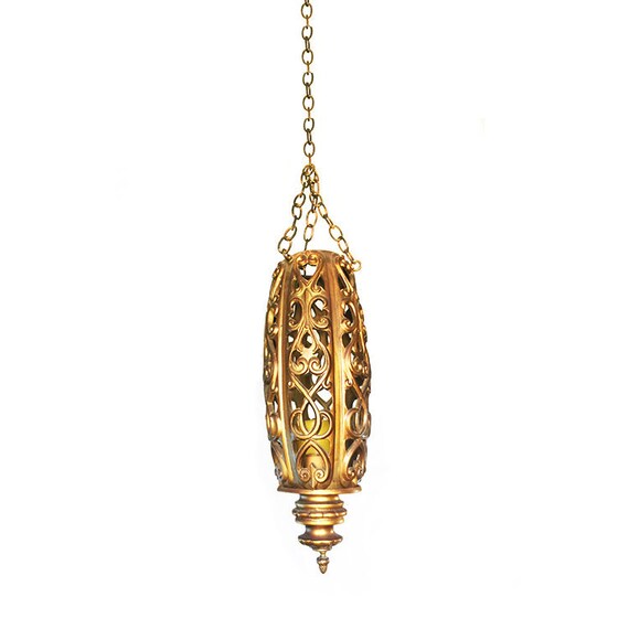 Large Vintage Mid Century Hanging Candle Holder Pendant Ultra Etsy