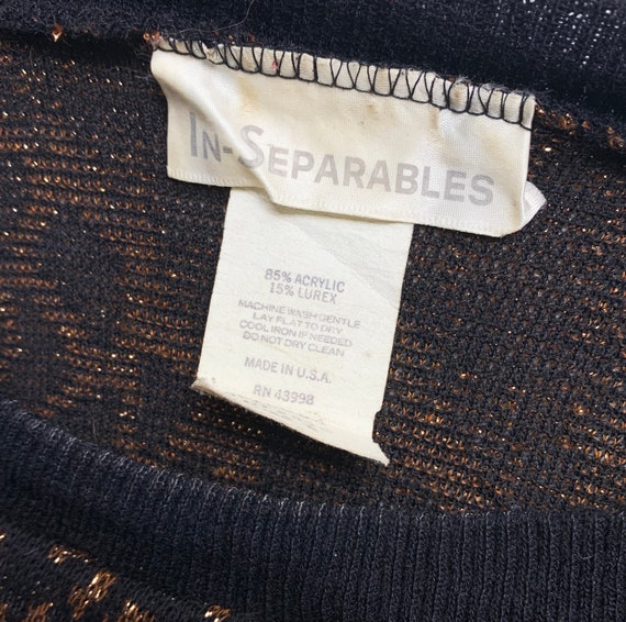 1990’s Pullover Metallic Abstract Animal Print Sw… - image 5