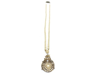 Collier Vintage En Perles De Verre Rose - Fermoir Ancien Années 40-50, Longueur 42,5 Cm, Pour Femme