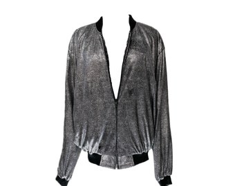 1980’s Sibelle Metallic Silver Light Weight Bomber Jacket