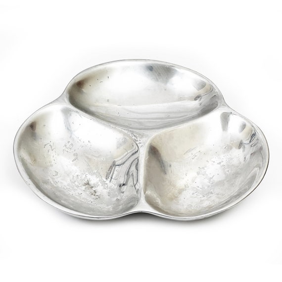 Mid-Century Modern Nambé Silver Sectioned Serving Platter