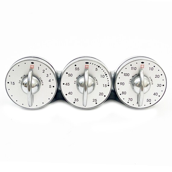 【美品】EK DESIN BENGTEK クロック&タイマー Vintage Bengt Ek Design Sleek Swiss Polished Aluminum Triple Timer