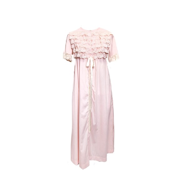 Mid-Century Loungees Pink Ruffle House Dress - Gem