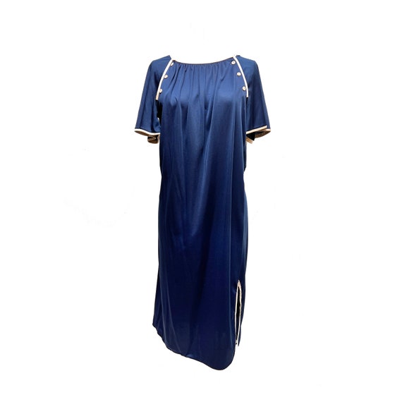 70's Ayres By E. Eysen Navy Blue Lounge Dress