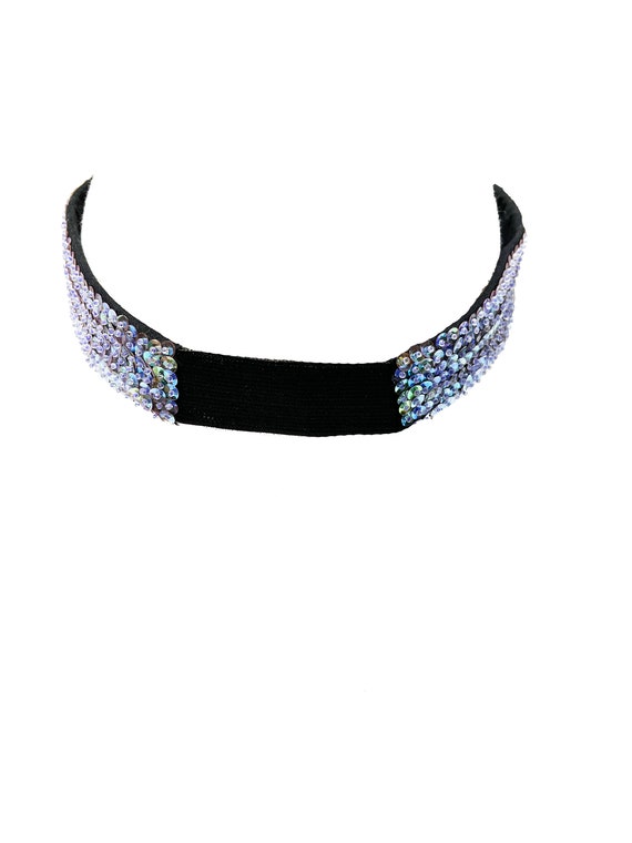 Vintage Sassy Hand Beaded Glam Sequin Iridescent Visor Hat Vintage Sassy Hand Beaded Glam Sequin Iridescent Visor Hat  main image 2