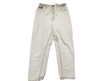 Vintage 1980's- 1990's Distressed Lee Oversized Light Brown Grunge Mom Denim Jeans