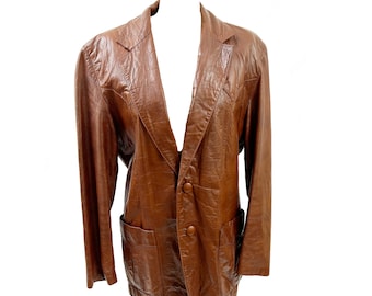 Vintage Cevy's Soft Brown Genuine Leather Blazer / Jacket