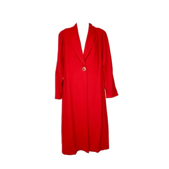 80's / 90s Leslie Fay Red Wool A Line Pea Coat - Gem