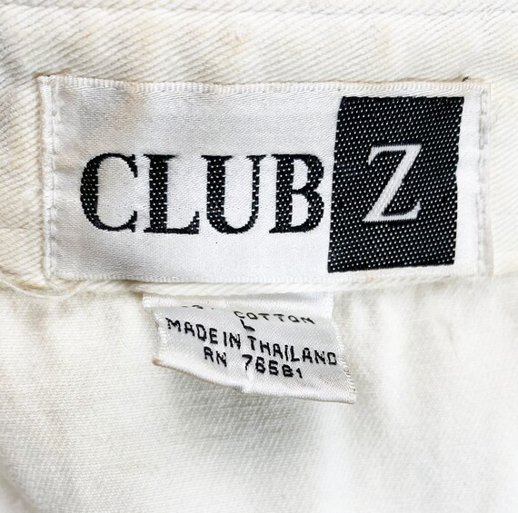 80's/90's Rodeo Glam White Denim Blinged Out Top - image 4