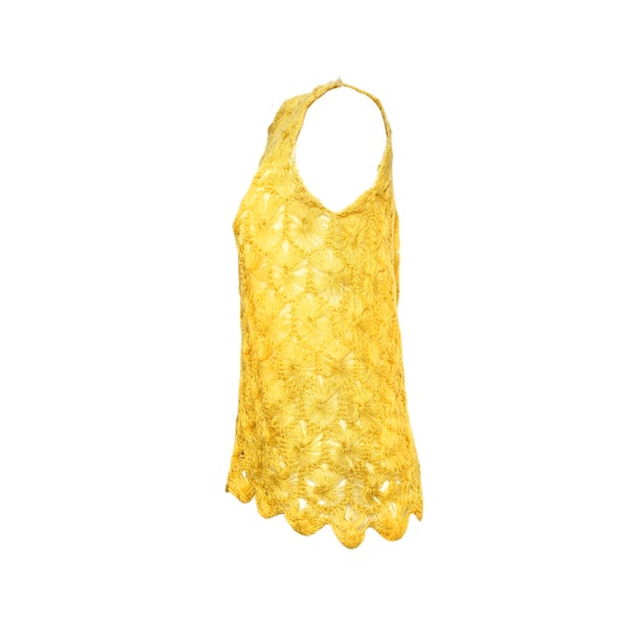 50's Mid-Century Marigold Yellow Japanese Floral … - image 2