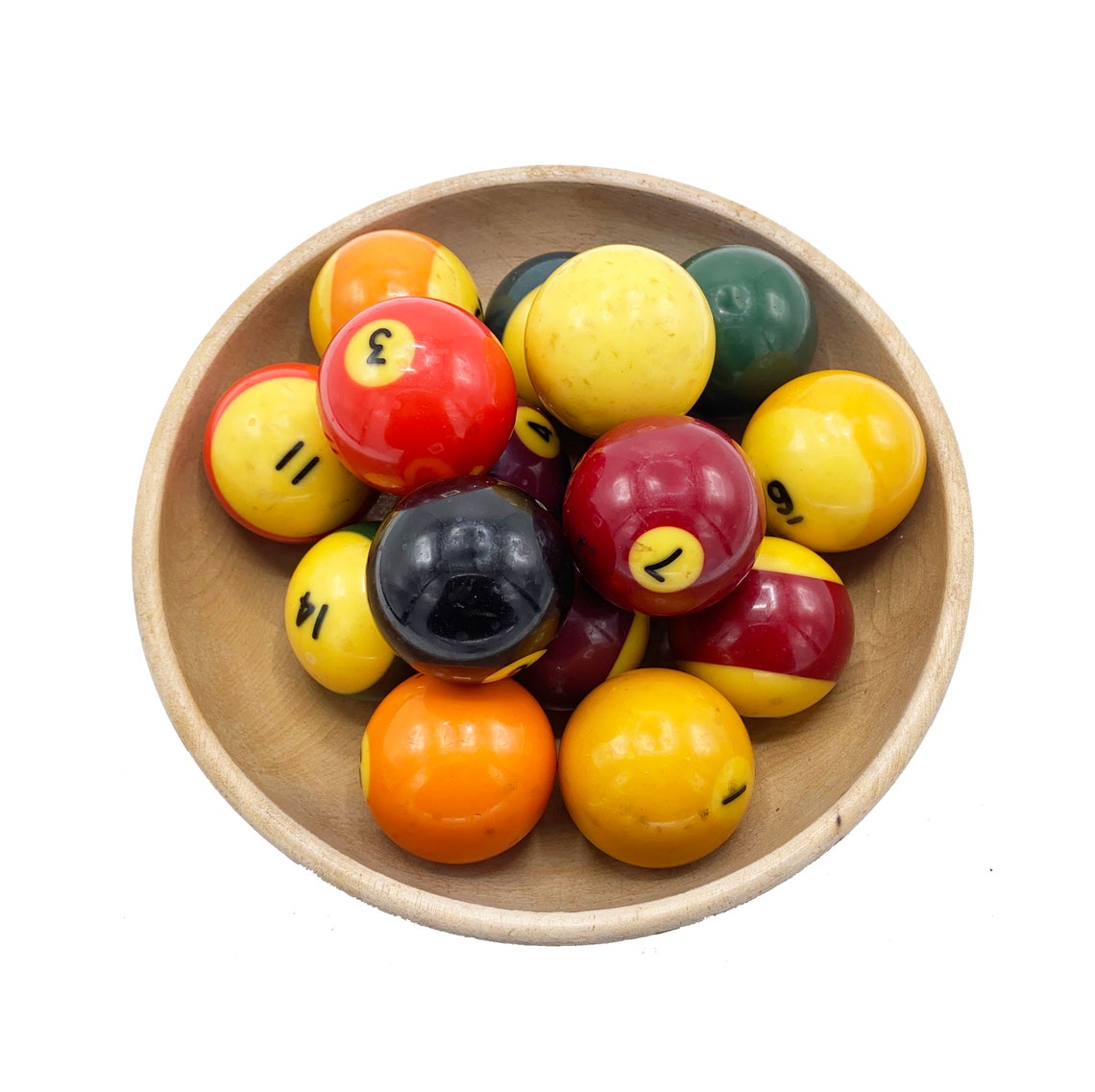 Antique Art Deco Bakelite Pool Balls Complete Set 16 Pieces Etsy