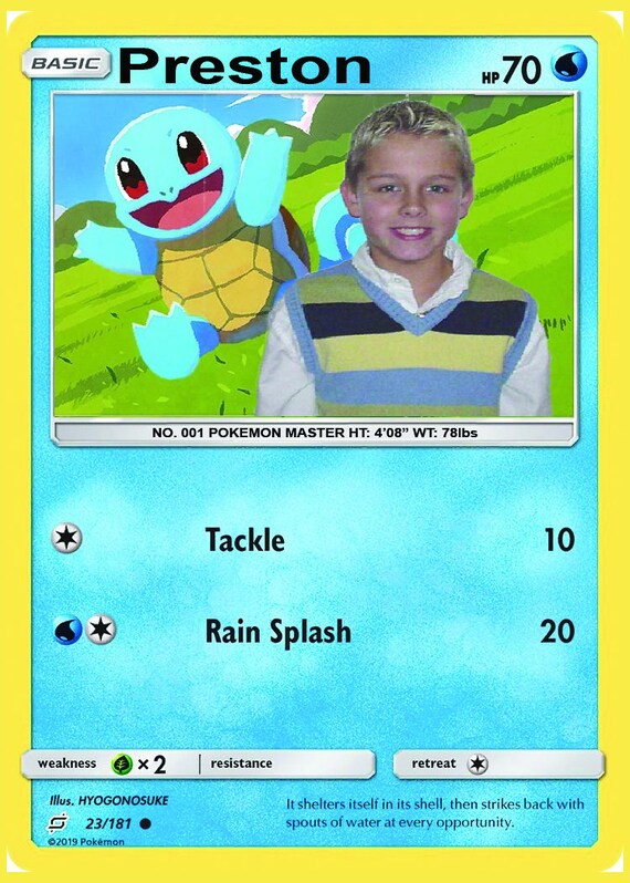 Customized 3.5x2.5 Pokemon Trading Cards With Your Picture - Etsy Customized 3.5x2.5 Pokemon Trading Cards With Your Picture - Etsy