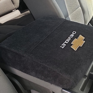 Designed for Chevy Silverado 40/20/40 Jump Seat Models 2014-2018 Official Chevrolet Logo Embroidered Center Console Cover C3SA