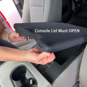 Designed to fit Ford F150 F250 with 40/20/40 Jump Seat 2014-2025 Neoprene Auto Armrest Center Console Cover Console Lid Made in USA F7NEO image 5