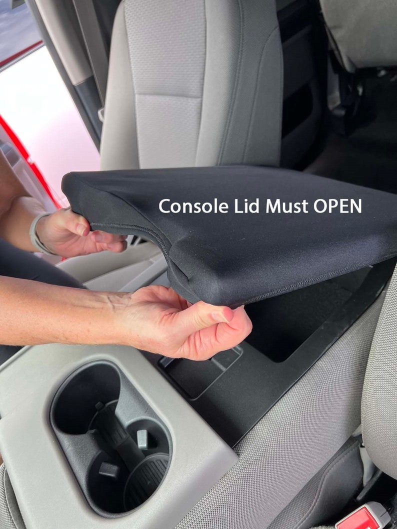 Designed to fit Ford F150 F250 with 40/20/40 Jump Seat 2014-2025 Neoprene Auto Armrest Center Console Cover Console Lid Made in USA F7NEO image 5
