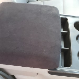 Designed for Chevy Tahoe 2007-2014 Fleece Center Armrest Console Lid Cover fits 3 Cup Holder Fold Down Console Shown C3
