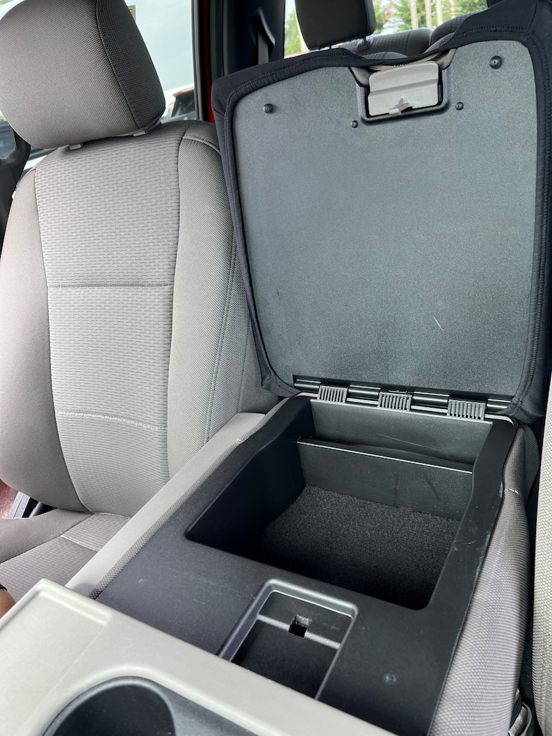 Designed to fit Ford F150 F250 with 40/20/40 Jump Seat 2014-2025 Neoprene Auto Armrest Center Console Cover Console Lid Made in USA F7NEO image 4
