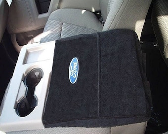 Designed to fit Ford F150 F250 with Fold Down Seat and a Lid That Opens 2014-2025 Official Licensed Ford Logo Embroidered Console Cover F7SA