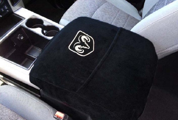 Fits Ram Classic Jump Seat and ALL Bucket Seat Models 2010-2024 Official  Licensed Ram Logo Armrest Console Cover Made in El Salvador BLACKC2 