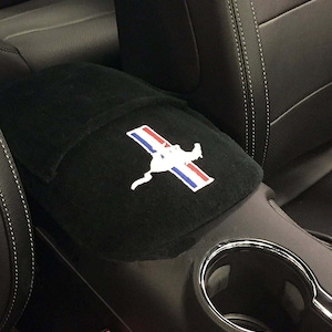 Fits Ford Mustang 2015-2025 Officially Licensed Embroidered Center Armrest Console Lid Cover M3SA