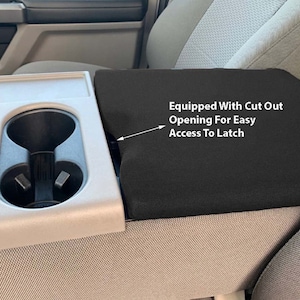 Designed to fit Ford F150 F250 with 40/20/40 Jump Seat 2014-2025 Neoprene Auto Armrest Center Console Cover Console Lid Made in USA F7NEO image 2